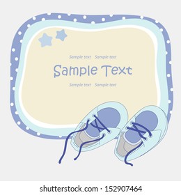 Baby's bootees and frame