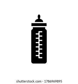 botella de bebé, con vector estilo glifo para su diseño web, logotipo, interfaz de usuario. ilustración.