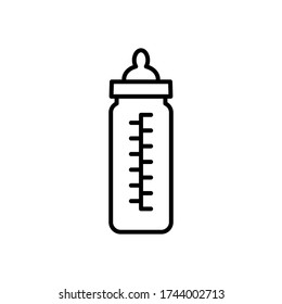 baby's bottle, with outline style vector for your web design, logo, UI. illustration.
