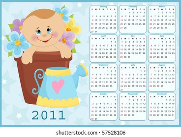 Baby's calendar for year 2011 (EPS10)