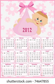 Baby's calendar for year 2012 (EPS10)
