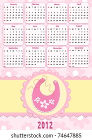 Baby's calendar for year 2012 (EPS10)