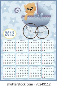 Baby's calendar for year 2012 (EPS10)
