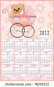 Baby's calendar for year 2012 (EPS10)