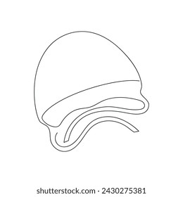 Gorra de bebé dibujada en una línea continua. Dibujo de una línea, minimalismo. Ilustración vectorial.