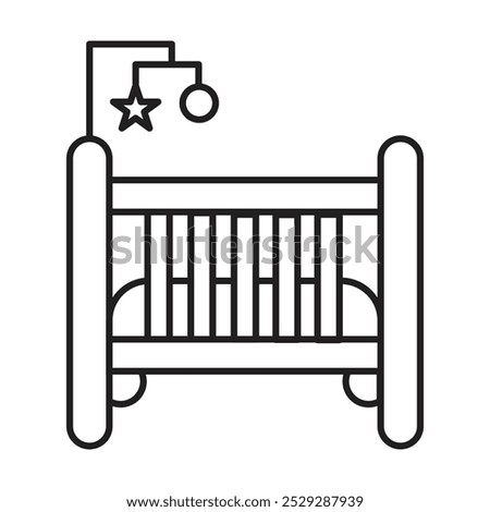 Baby's cradle icon vector on white background