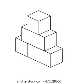 Baby's cube line icon. Illustration for web and mobile design.