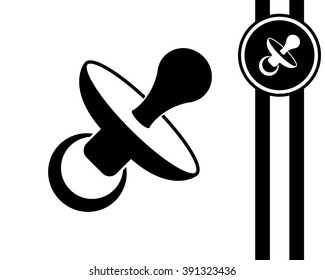 baby's dummy - black and white vector icon