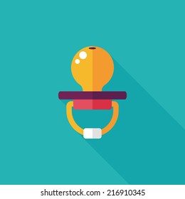Baby's dummy flat icon with long shadow,EPS 10