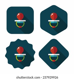 Baby's dummy flat icon with long shadow,EPS 10