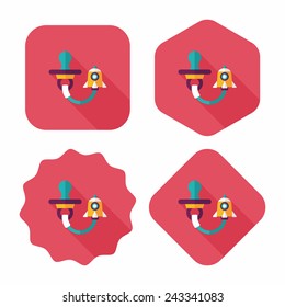 Baby's dummy flat icon with long shadow,EPS 10