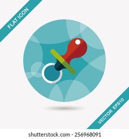 Baby's dummy flat icon with long shadow,EPS 10