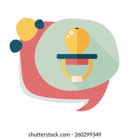 Baby's dummy flat icon with long shadow,EPS 10