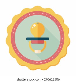Baby's dummy flat icon with long shadow,EPS 10