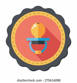 Baby's dummy flat icon with long shadow,EPS 10
