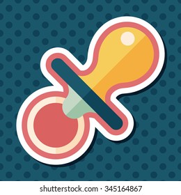 Baby's dummy flat icon with long shadow,EPS 10
