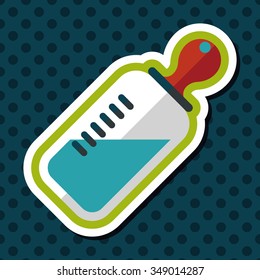 Baby's dummy flat icon with long shadow,EPS 10