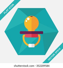 Baby's dummy flat icon with long shadow,EPS 10