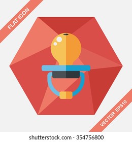 Baby's dummy flat icon with long shadow,EPS 10