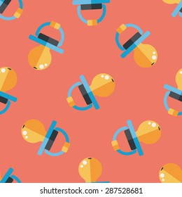Baby's dummy flat icon,EPS 10 seamless pattern background