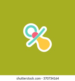 Baby's dummy Icon. pacifier, soother logo. Vector Illustration