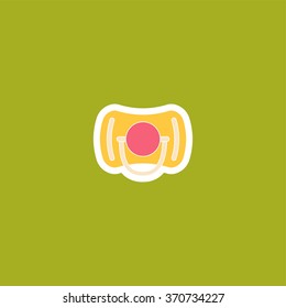 Baby's dummy Icon. pacifier, soother logo. Vector Illustration
