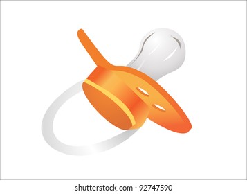 Baby's dummy on white isolated background
