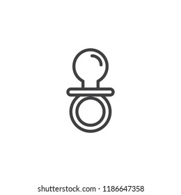 Baby's dummy outline icon. linear style sign for mobile concept and web design. Child pacifier simple line vector icon. Symbol, logo illustration. Pixel perfect vector graphics