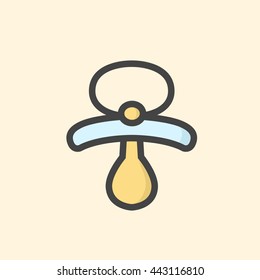 Baby's dummy pacifier vector icon illustration isolated flat