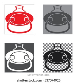 Baby's Dummy Set icons with four Color Variations of flat style. Vector illustration.
