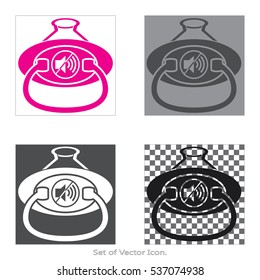 Baby's Dummy Set icons with four Color Variations of flat style. Vector illustration.