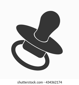 Baby's dummy sign icon