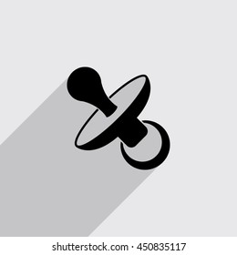 baby's dummy vector icon with long shadow