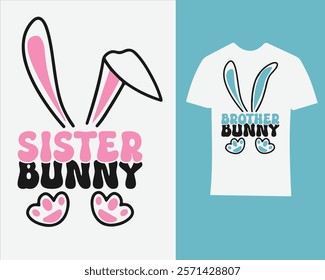 Baby's  Easter Celebration Colorful Text Design, Easter T Shirt Bundle Design. Easter Bunny
