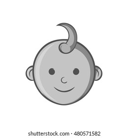 Babys face icon in black monochrome style isolated on white background. Children symbol vector illustration