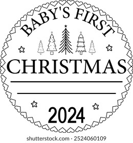 Baby's First Christmas 2024 -   Ornament Bundle, First Christmas 2024  Bundle, Baby's First Christmas 2024 