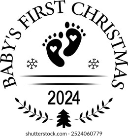 Baby's First Christmas 2024 -  Ornament Bundle, First Christmas 2024  Bundle, Baby's First Christmas 2024 