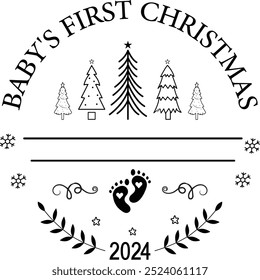 Baby's First Christmas 2024 -  Ornament Bundle, First Christmas 2024  Bundle, Baby's First Christmas 2024 