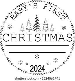 Baby's First Christmas 2024 -  Ornament Bundle, First Christmas 2024  Bundle, Baby's First Christmas 2024 