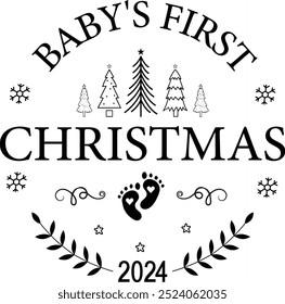 Baby's First Christmas 2024 -  Ornament Bundle, First Christmas 2024  Bundle, Baby's First Christmas 2024 