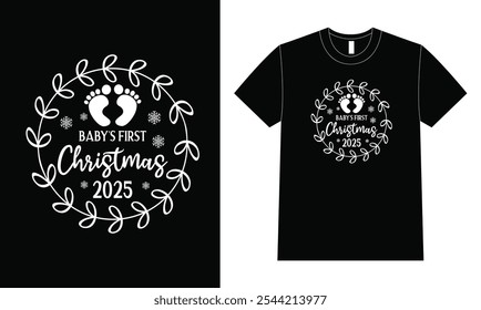 Baby's First Christmas T Shirt Design