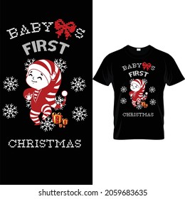 Baby's First christmas tshirt Design