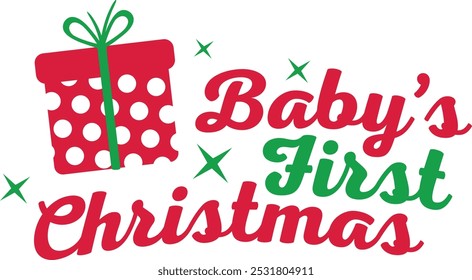 Baby's first Christmas, Vector Illustration