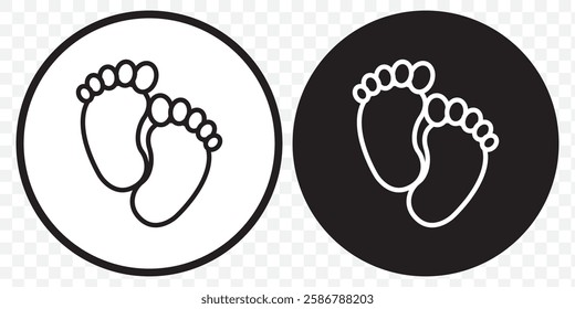 Baby's footprints icon with heart. Abstract concept. Flat design. illustration on Transparent background. Baby feet. Gender party Vector. EPS 10.