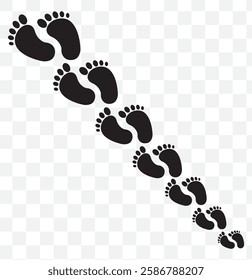 Baby's footprints icon with heart. Abstract concept. Flat design. illustration on Transparent background. Baby feet. Gender party Vector. EPS 10.