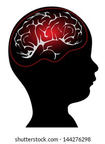 baby's head with brain imaging