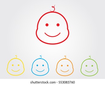 the baby's head, icon, vector illustration eps10
