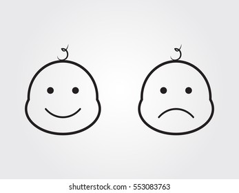 the baby's head, icon, vector illustration eps10