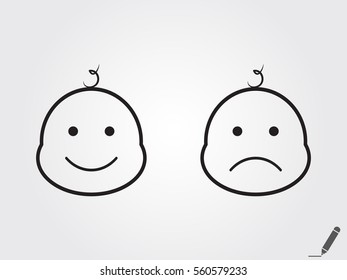 the baby's head, icon, vector illustration eps10
