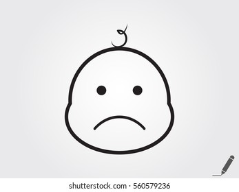 the baby's head, icon, vector illustration eps10